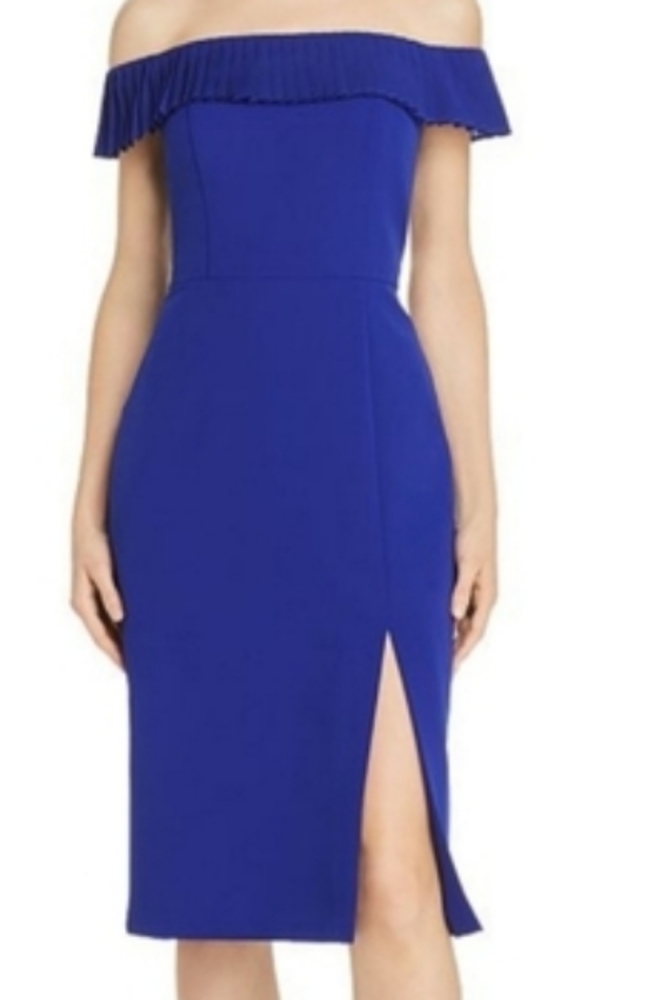Aidan Mattox Off-the-shoulder Sheath Dress - Picture 1 of 7